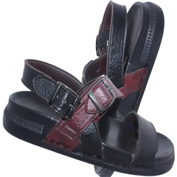 RiksClub ST1114 Black Men's Sandal - Double Density Extra Soft Sole & Synthetic Leather Upper