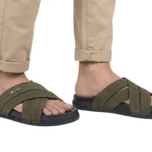 RIKSCLUB ST1112 Mehandi Premium Synthetic Leather Sandals