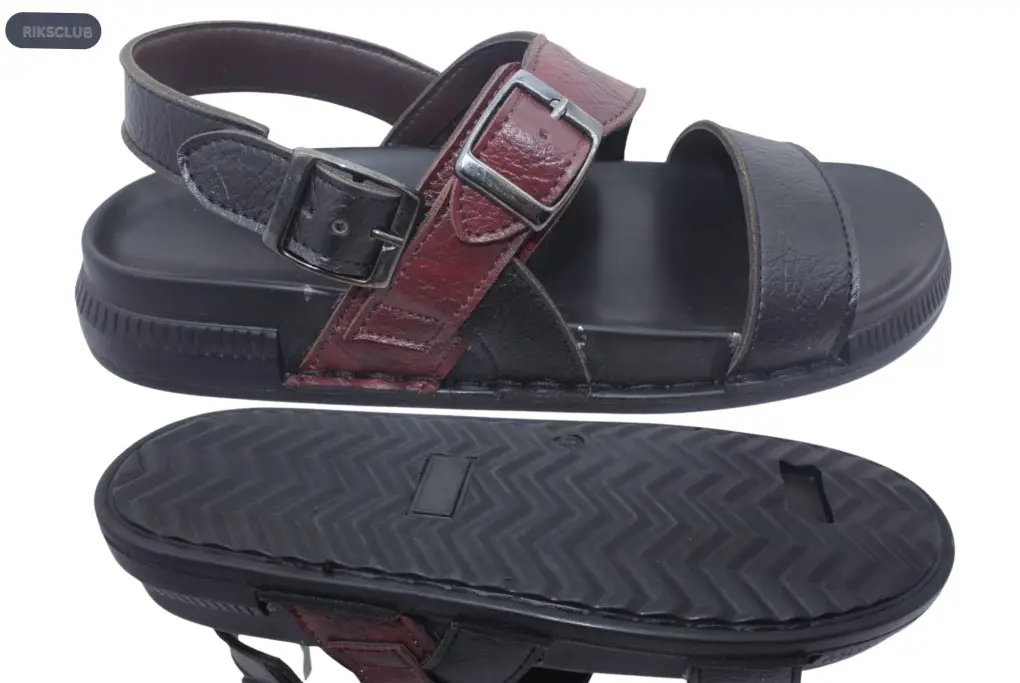 RIKSCLUB ST1114 Black Sandals with Double Extra Cushion PU Sole