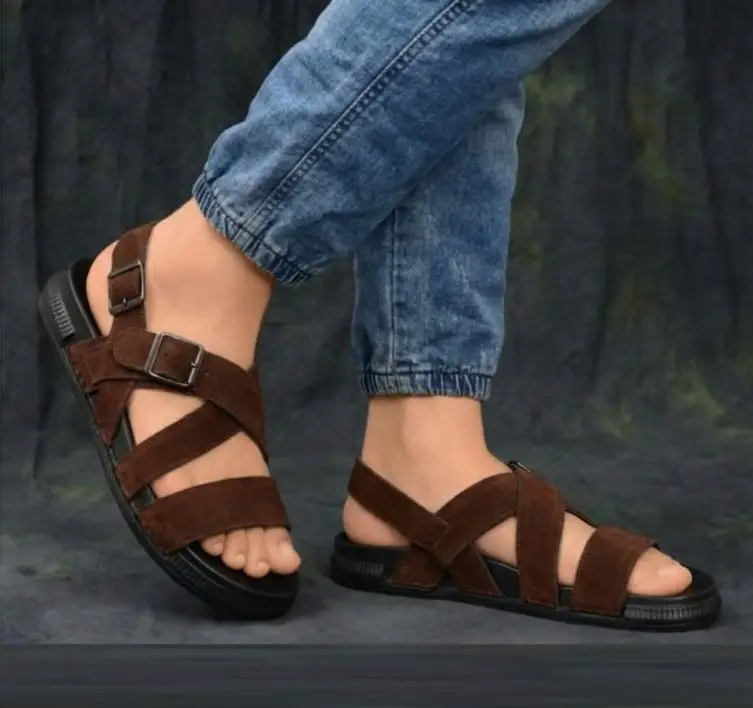 RIKSCLUB ST1114 Brown Synthetic Leather Sandals