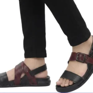 RIKSCLUB ST1114 Black Sandals with Double Extra Cushion PU Sole