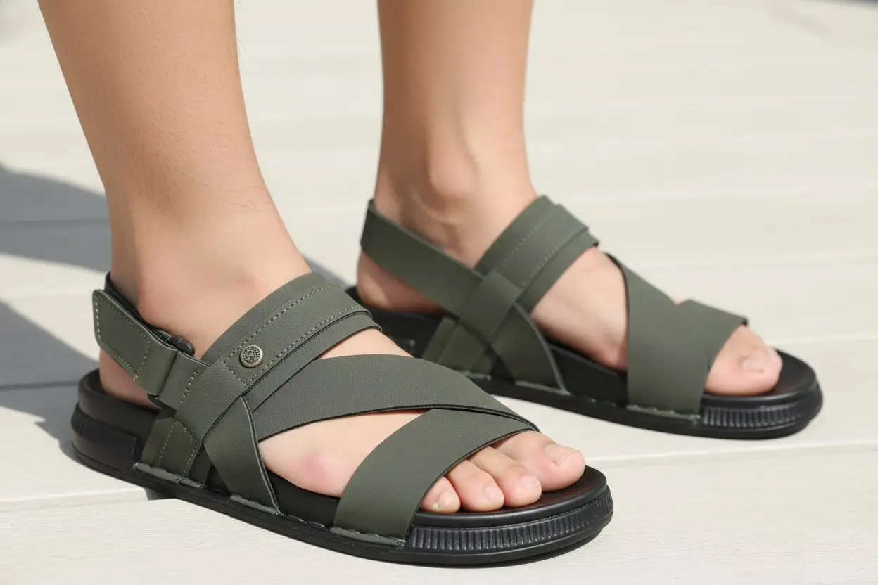 RIKSCLUB ST1123 Mehandi Cushioned Sandals