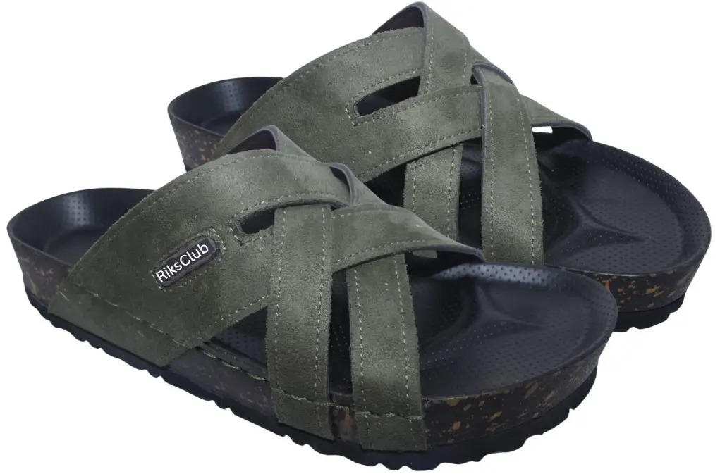 Mens Mehandi Synthetic Suede Cork Style Slipper ST1121 RiksClub