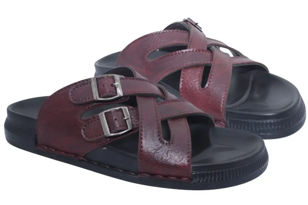 Mens Maroon Synthetic Leather Sandal ST1112 RiksClub