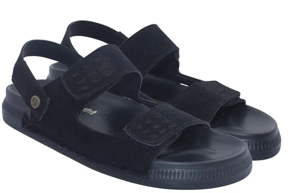 Mens Black Synthetic Leather Sandal ST1117 RiksClub
