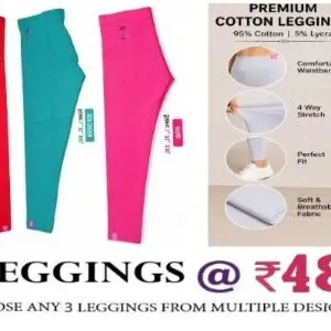 👉 Choose Any 3 Cotton Leggings @ ₹480