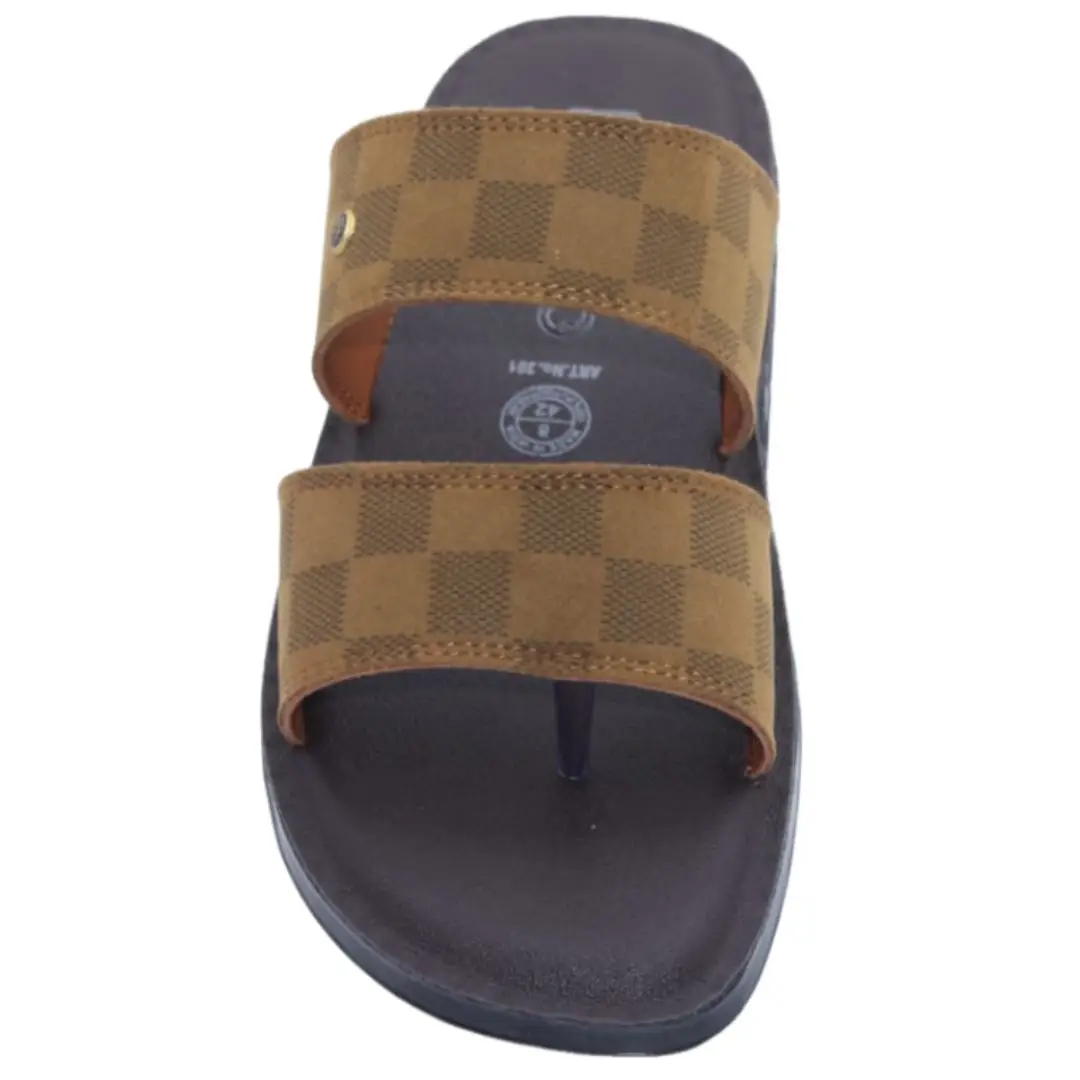 Men's Casual PU Sandal Brown Art No. 301