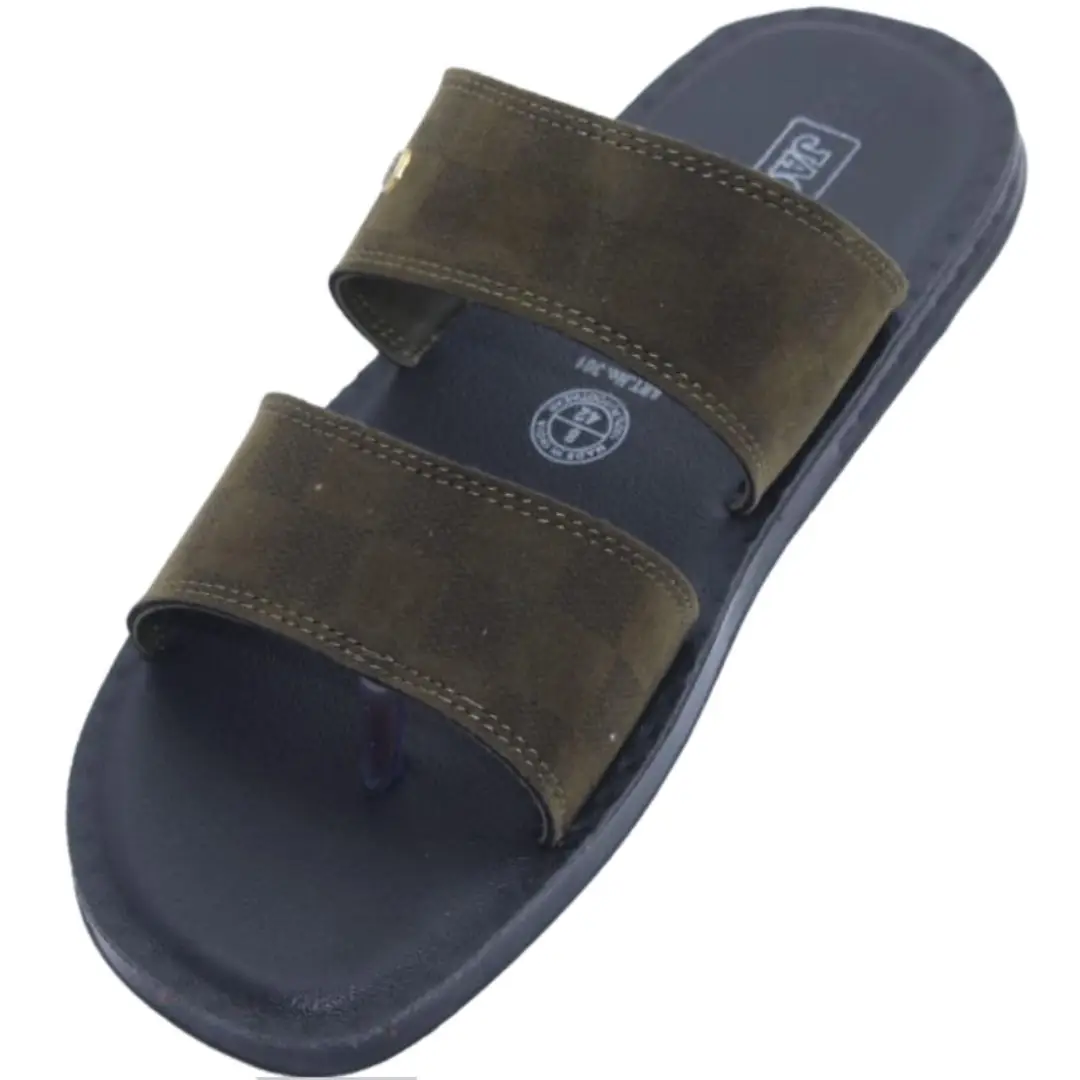 Men's Casual PU Sandal Olive Green Art No. 301