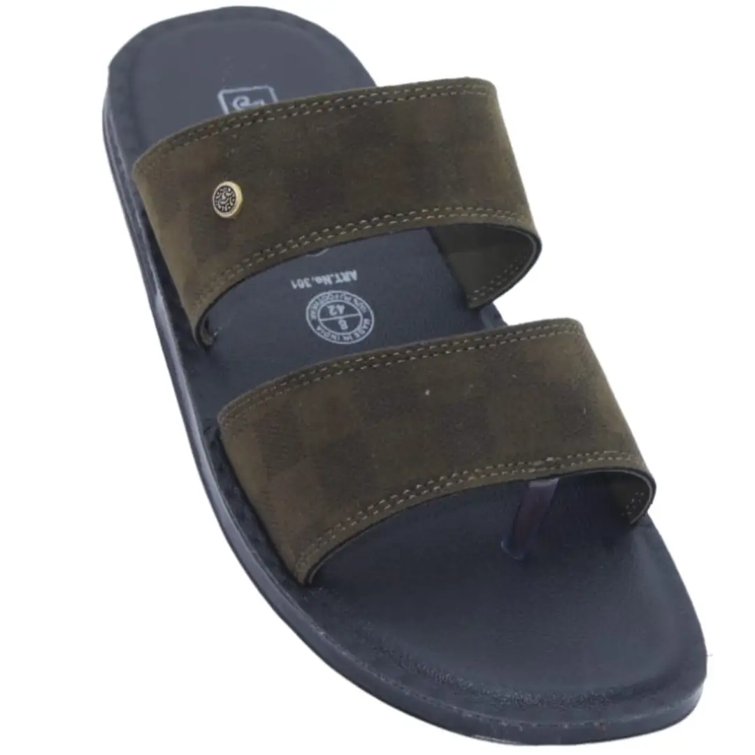Men's Casual PU Sandal Olive Green Art No. 301
