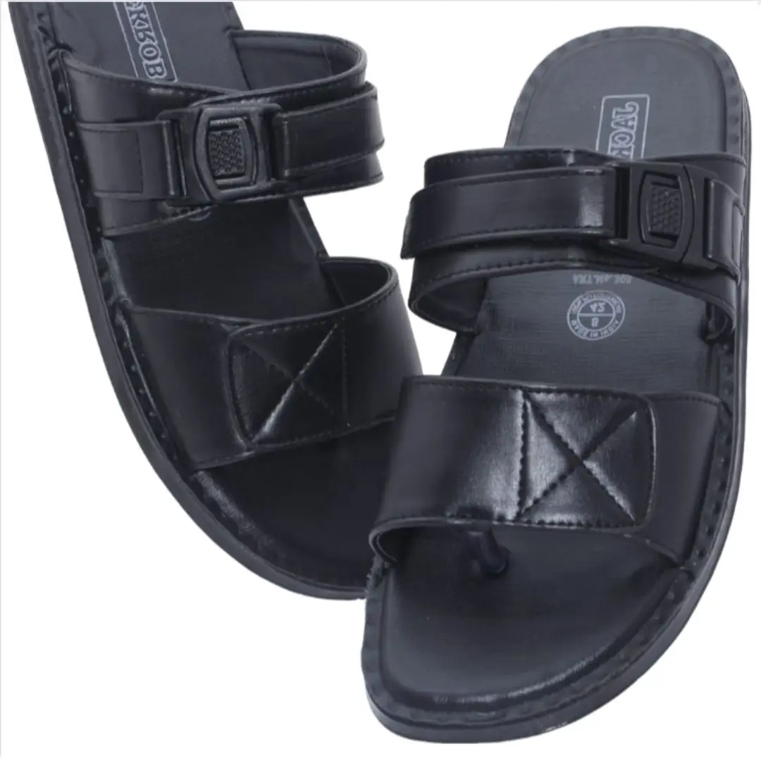 Men's Casual PU Sandal Black & Brown Art No. 305