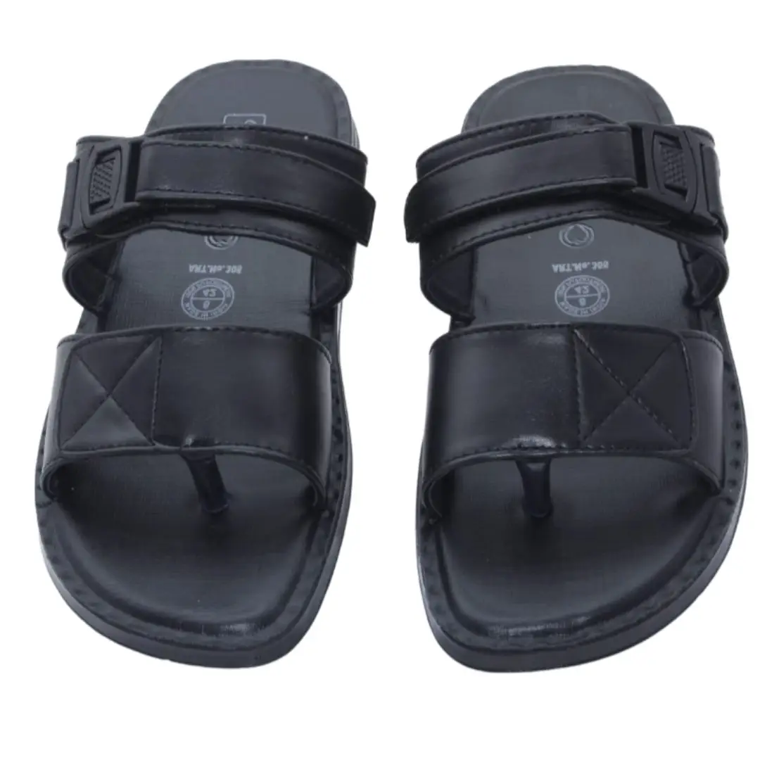 Men's Casual PU Sandal Black & Brown Art No. 305