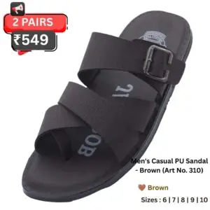 Men's Casual PU Sandal Brown Art No. 310