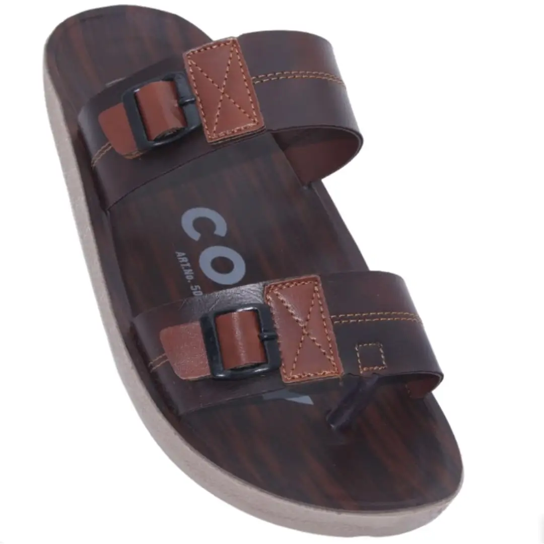 Men's Casual Cork Sole PU Sandal Mosice Brown Art No. 501