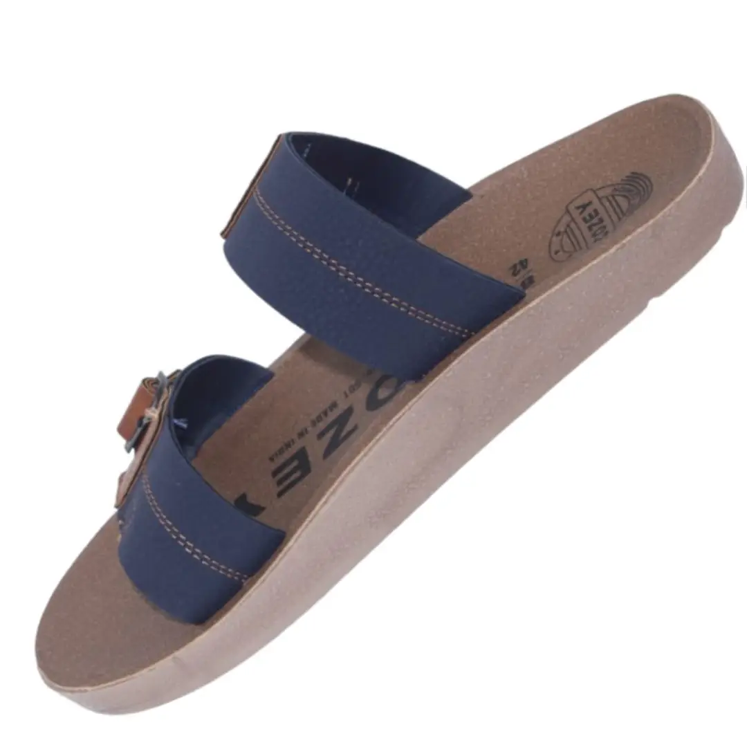 Men's Casual Cork Sole PU Sandal Navy Blue Art No. 501